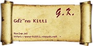 Güns Kitti névjegykártya